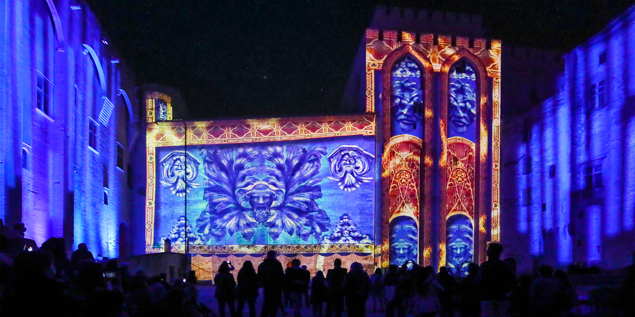 Cour of Honnor, painting inspired by the decorative elements "Leaf Men" of the Palace.